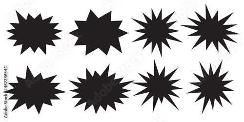 Set of vector starburst, sunburst badges. Starburst isolated icons set photo