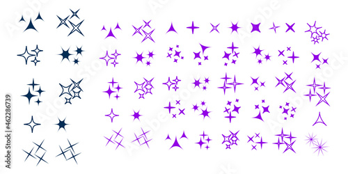 Sparkles, glowing light effect stars and bursts. Bright firework, decoration twinkle, shiny flash