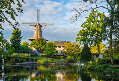 Historical dutch windmill in the city of Ravenstein, North Brabant, The Netherlands photo