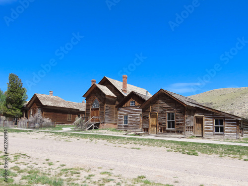 Abandoned buildings in Bannack State Park in Bannack, Montana.