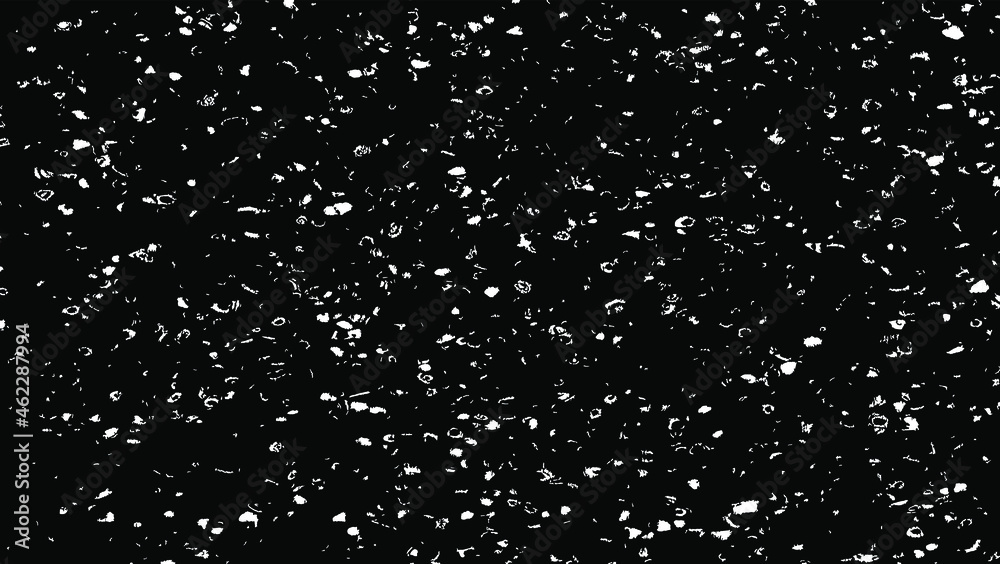 Abstract vector noise. Small particles of debris and dust. Distressed uneven background. Grunge texture overlay with fine grains isolated on white background. Vector illustration. EPS10.