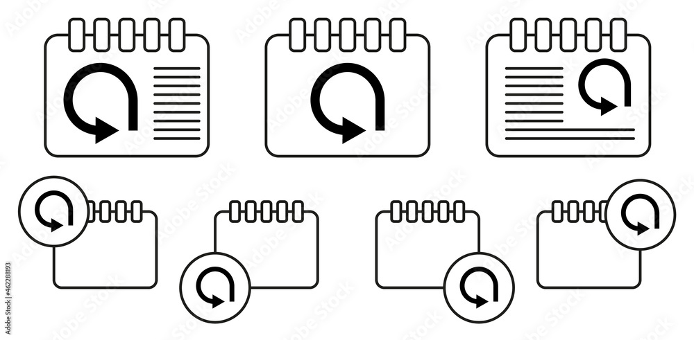 Fototapeta premium Arrow vector icon in calender set illustration for ui and ux, website or mobile application