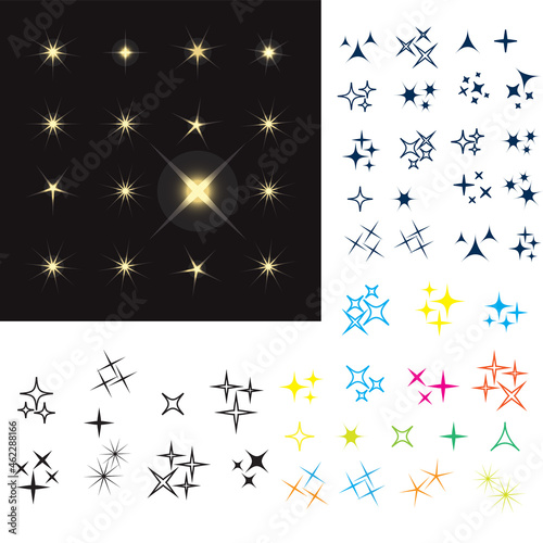 Vector sparkles icon set. Star element