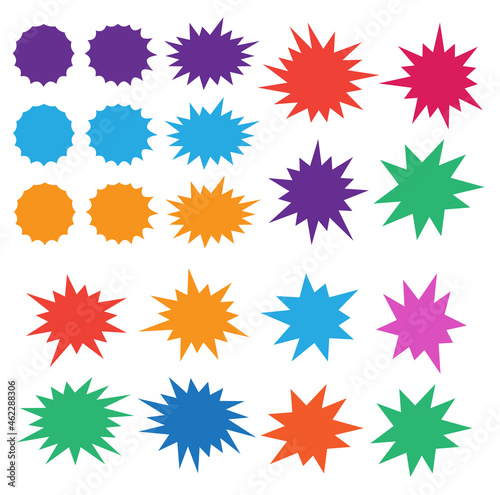 Bursting speech star set. Starburst isolated icons set © 3dwithlove