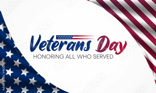 Veterans day is observed every year on November 11, for honoring military veterans who have served in the United States Armed Forces. Vector illustration