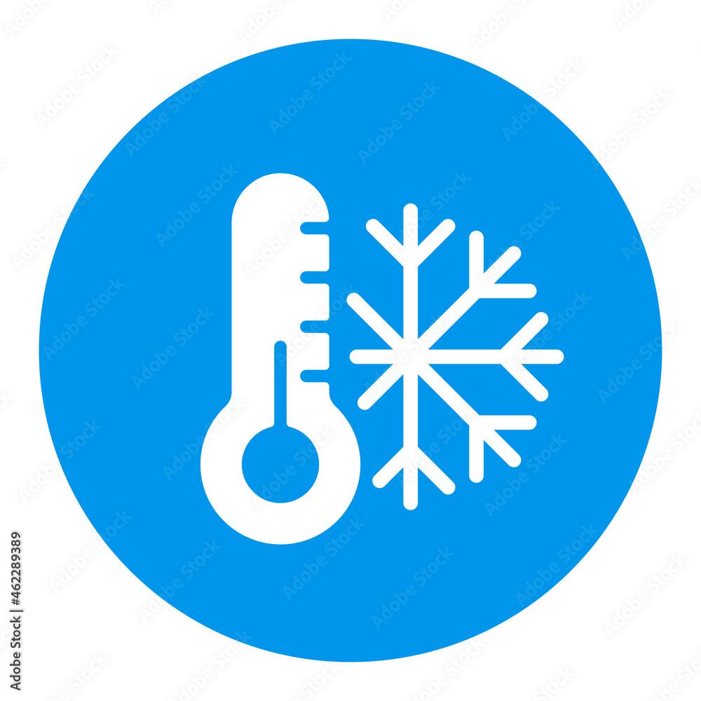 Thermometer and snowflake icon. Thermometer cold Thermometer and snowflake icon. Thermometer cold