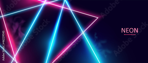 Abstract glowing neon lights background vector. photo
