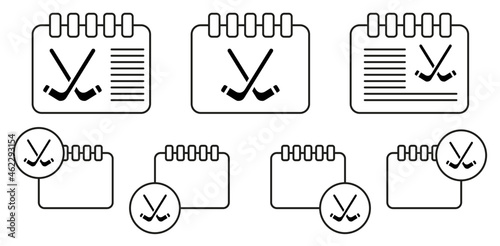 hockey sticks icon. Sports Accessory icon. Sport element icon. Premium quality graphic design. Signs, outline symbols collection icon for websites, web design, mobile app on white background