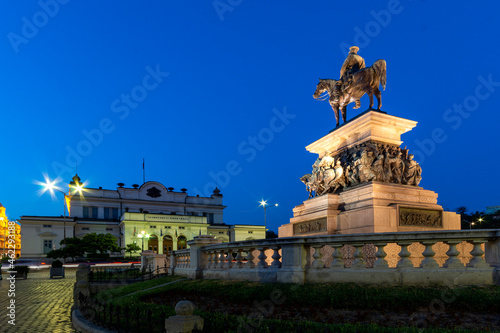 The Monument of Tsar Liberator and Parliament in city of Sofia, Bulgaria photo