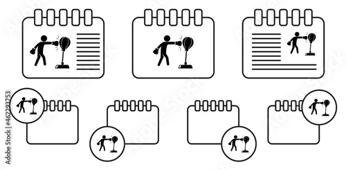 Boxer beats punching bag icon. Silhouette of an athlete icon. Sportsman element icon. Premium quality graphic design. Signs, outline symbols collection icon for websites on white background