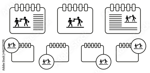Two boxers in ring icon. Silhouette of an athlete icon. Sportsman element icon. Premium quality graphic design. Signs, outline symbols collection icon for websites, web design on white background