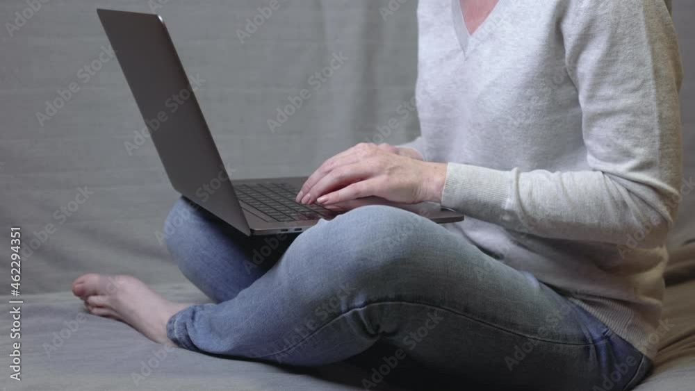Young caucasian woman remote worker using laptop Young caucasian woman remote worker using laptop