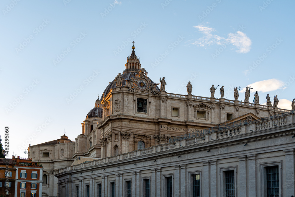 Part of the Vatican Apostolic Palace (Palazzo Apostolico). The building with Papal Apartments in Vatican City.
