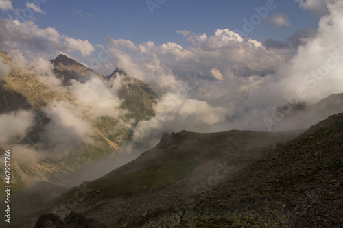 Clouds in the mountains  Kabardino-Balkaria  Caucasus  summer 2021