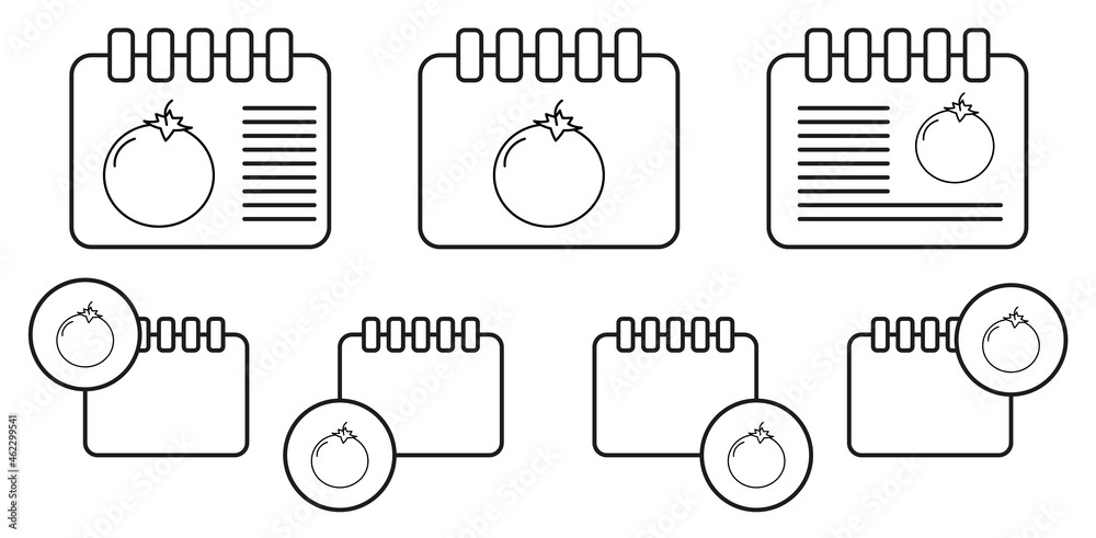 Tomato vector icon in calender set illustration for ui and ux, website or mobile application Tomato vector icon in calender set illustration for ui and ux, website or mobile application