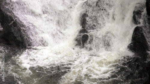 slow exposure of white water crashing over Cwmorthin Waterfall at Tanygrisiau, Blaenau Ffestiniog LL41 3TA