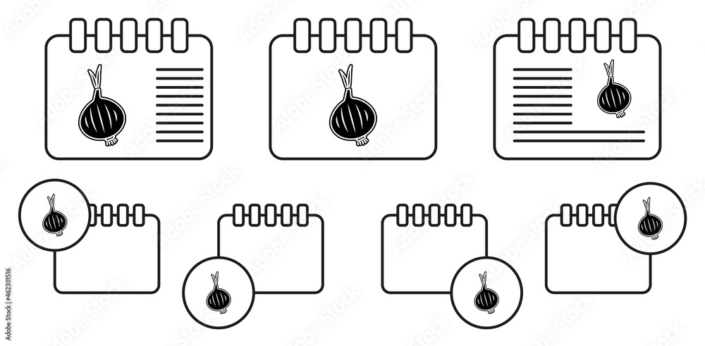 Onion vector icon in calender set illustration for ui and ux, website or mobile application Onion vector icon in calender set illustration for ui and ux, website or mobile application