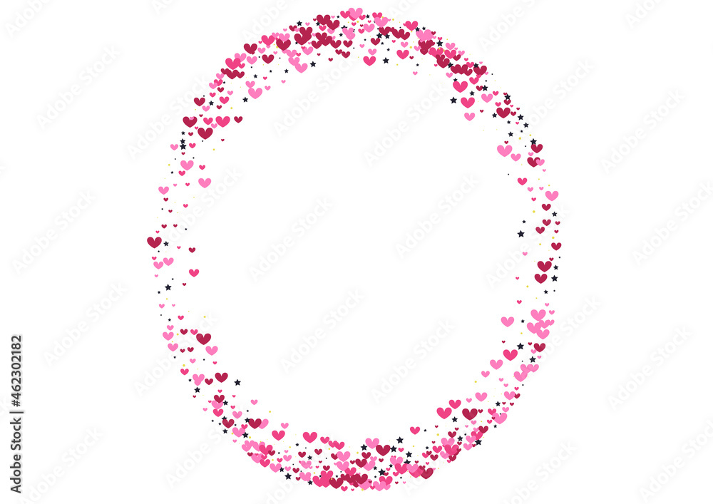 Red Fireworks Round Wallpaper. Yellow Happy Background. Star Sparkle Backdrop. Pink Circle Valentine. Shape Frame.