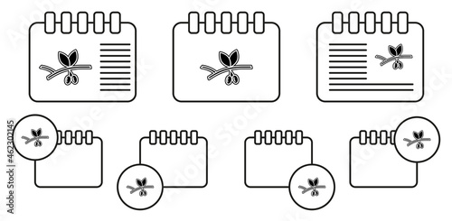 Olive vector icon in calender set illustration for ui and ux, website or mobile application