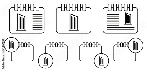 Skyscraper, building vector icon in calender set illustration for ui and ux, website or mobile application