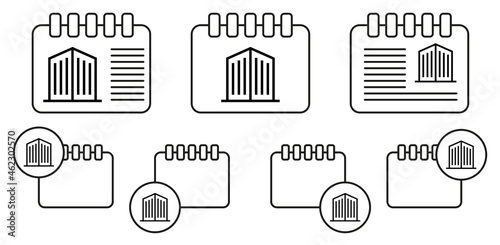 Skyscraper, building vector icon in calender set illustration for ui and ux, website or mobile application