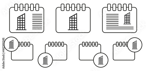 Skyscraper, building vector icon in calender set illustration for ui and ux, website or mobile application