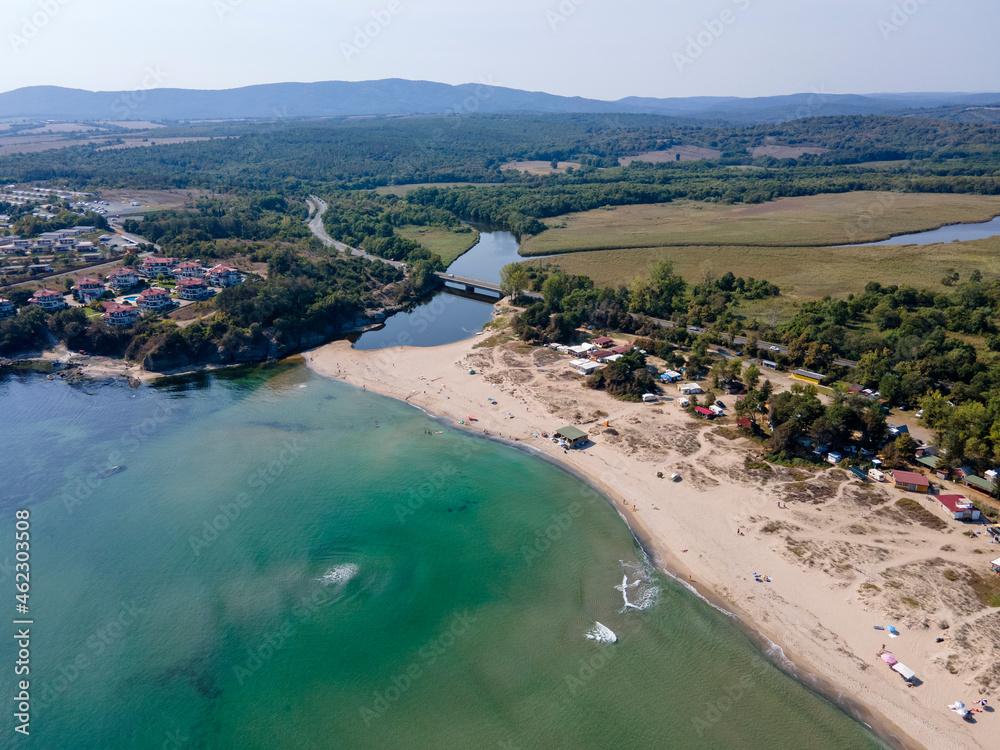 Aerial view of South Beach of town of Kiten, Bulgaria