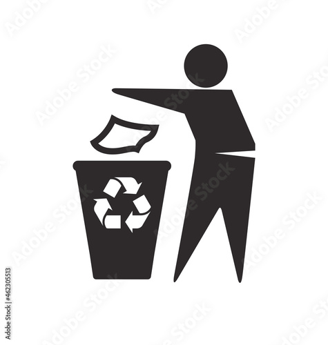 recycle paper in bin symbol