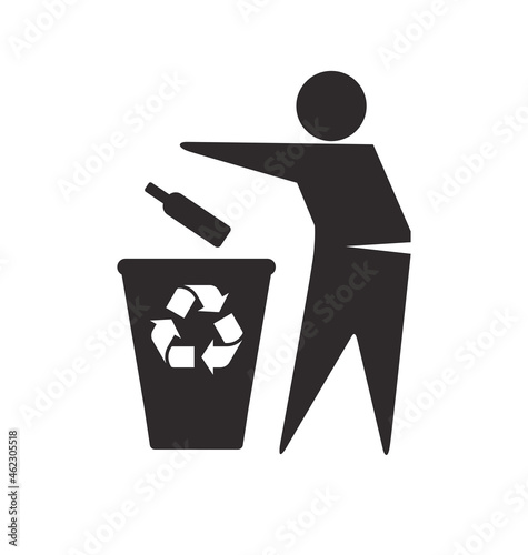 recycle glass in bin symbol
