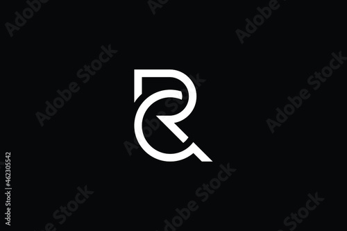 RC logo letter design on luxury background. CR logo monogram initials letter concept. RC icon logo design. CR elegant and Professional letter icon design on black background. R C CR RC