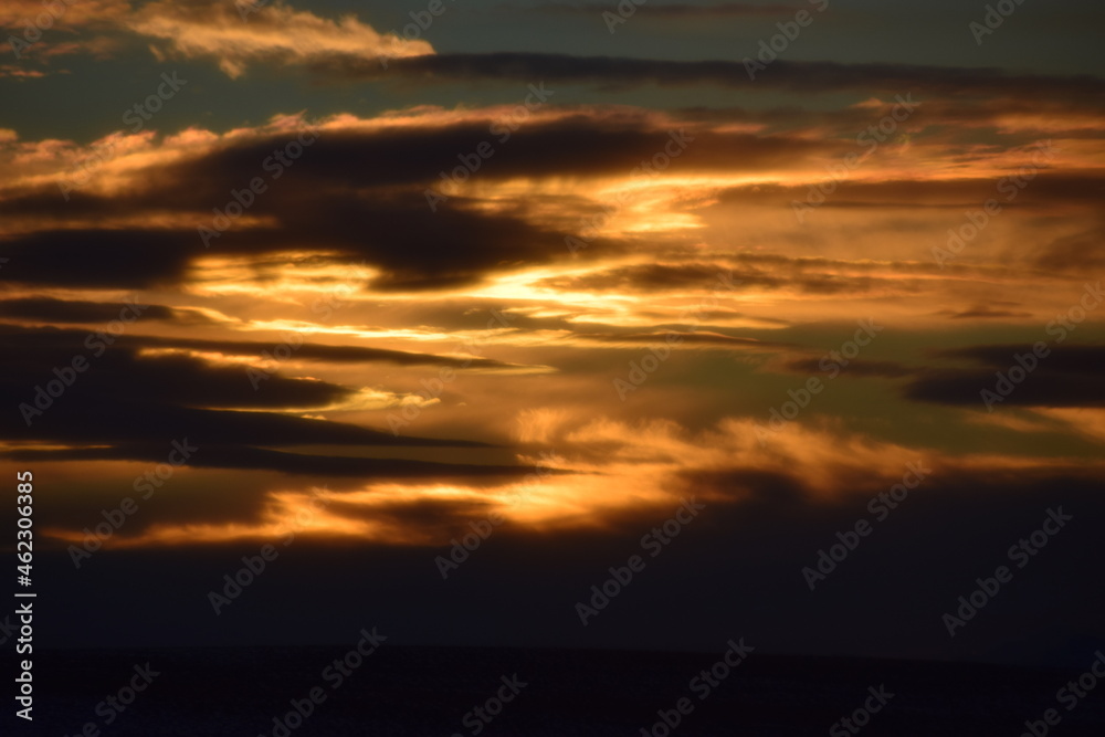 Beautiful warm sunset in Patagonia Argentina