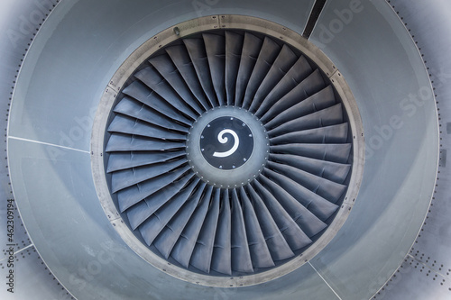 Airplane engine fan with fan blades