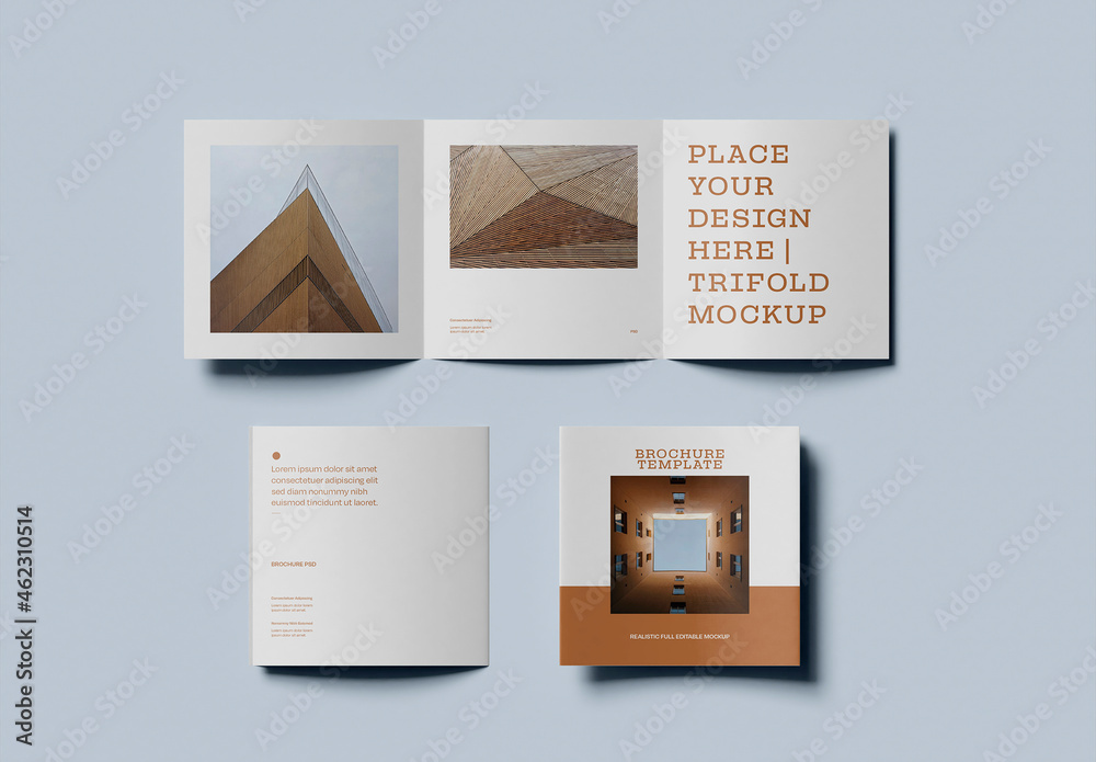 Three Brochure Design Mockup Stock Template | Adobe Stock