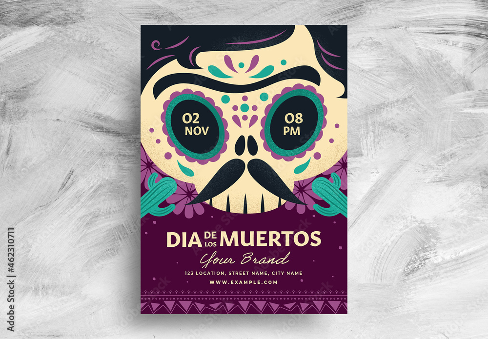 Mexican Flyer for Dia De Los Muertos Day of the Dead Stock Template ...