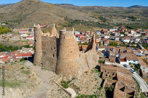 Jarque de Moncayo Castle, Zaragoza municipality of Spain and which is in serious danger of ruin. View from the back photo