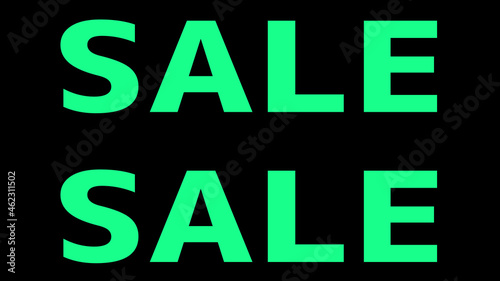 Sale ads spring green color letters