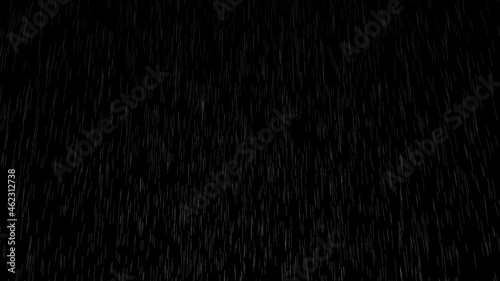 Heavy rain drop in rainy season effect on black screen. 3d rendering