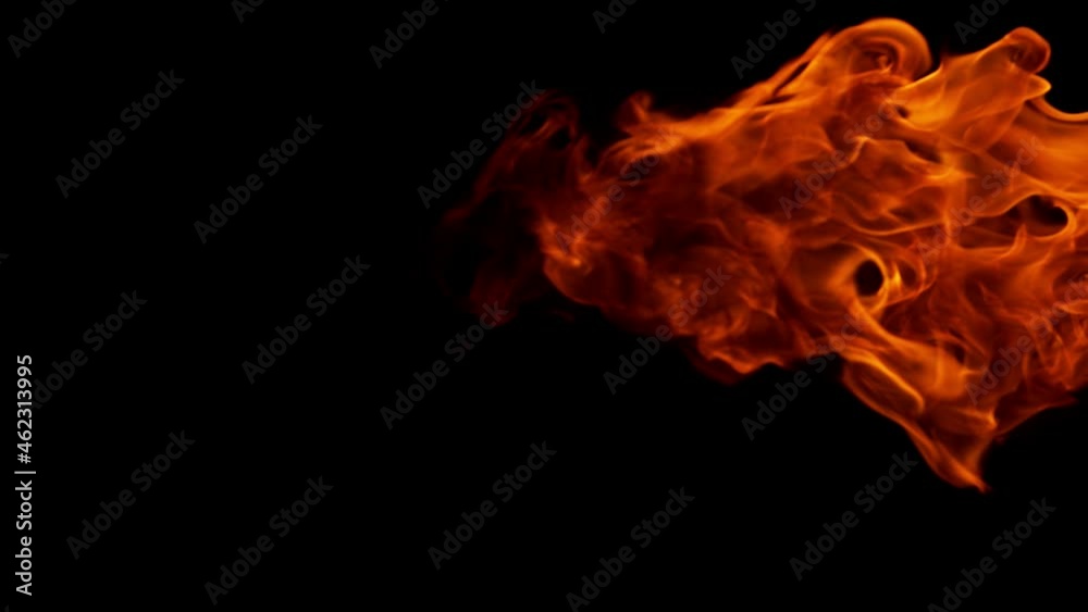 Super Slow Motion Shot of Fire Flames Isolated on Black Background at 1000fps. Super Slow Motion Shot of Fire Flames Isolated on Black Background at 1000fps.