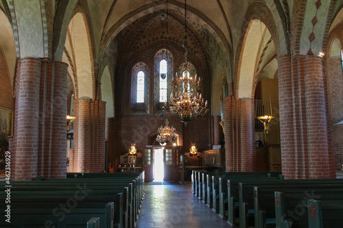 Saint Mary s Church or Mariakyrkan in a sunny day  Sigtuna  Sweden.