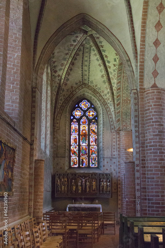 Saint Mary's Church or Mariakyrkan in a sunny day, Sigtuna, Sweden.