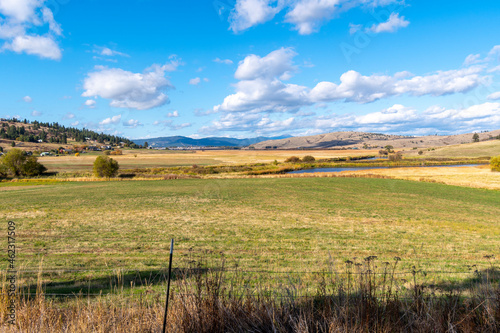 The Spokane Valley and Saltese Uplands Conservation Area Flats and wetlands area during summer in the state of Washington  USA
