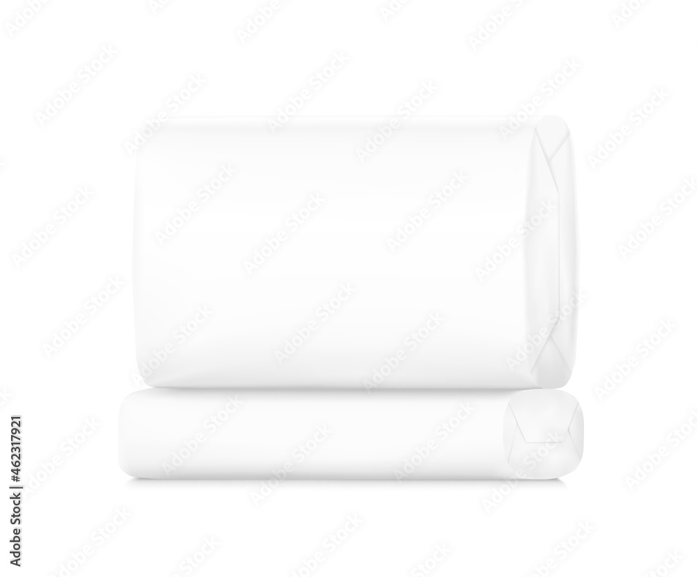 Realistic wrap pack mockup. Vector illustration isolated on white background. Easy to use for presentation your product, idea, design. EPS10. Realistic wrap pack mockup. Vector illustration isolated on white background. Easy to use for presentation your product, idea, design. EPS10.
