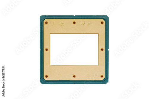 Vintage slide plastic frame isolated on a white background