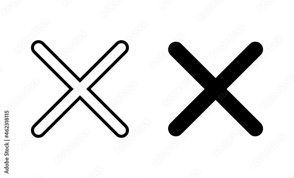 Close icons set. Delete sign and symbol. cross sign Close icons set. Delete sign and symbol. cross sign