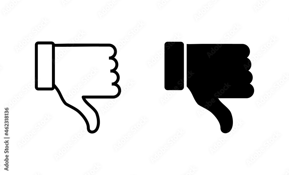 Dislike icons set. dislike sign and symbol. Hand with thumb down Dislike icons set. dislike sign and symbol. Hand with thumb down