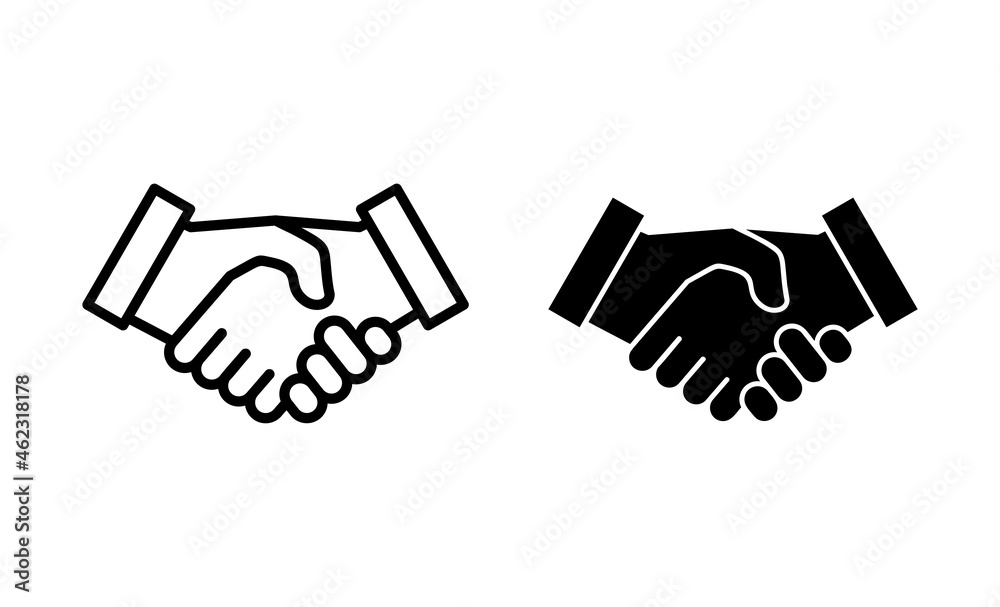 Handshake icons set. business handshake sign and symbol. contact agreement Handshake icons set. business handshake sign and symbol. contact agreement