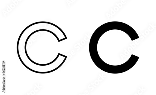 Copyright icons set. copyright sign and symbol