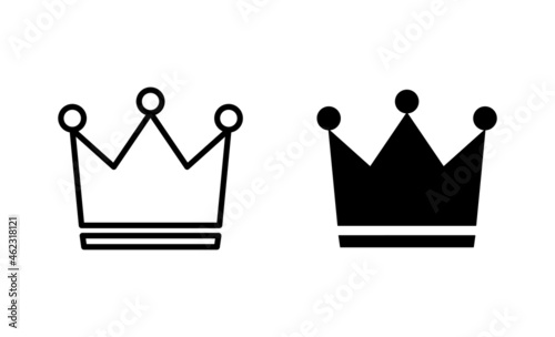 Crown icons set. crown sign and symbol