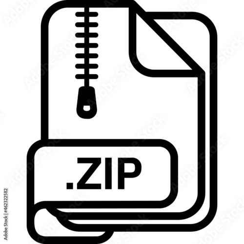 zip file line icon