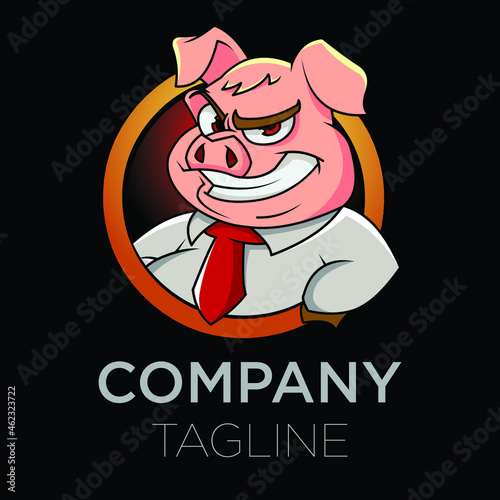 porky mascot logo photo